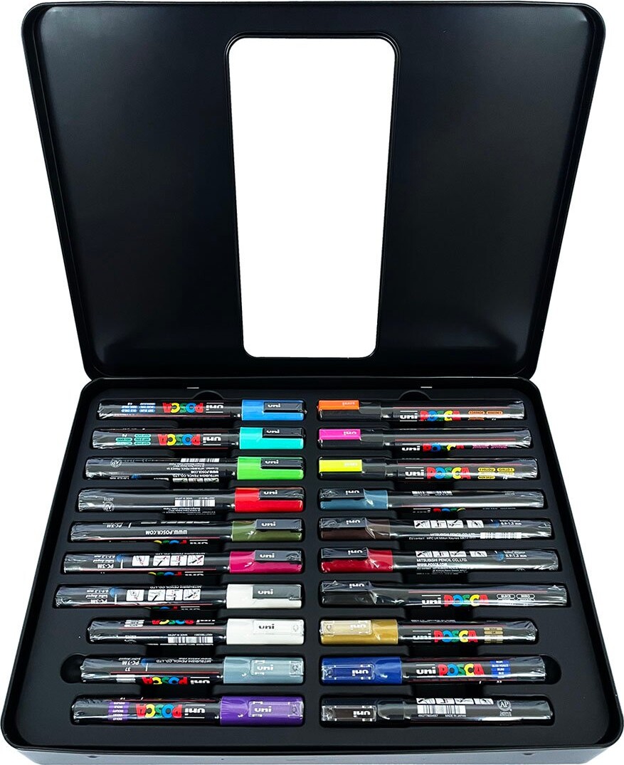 Posca Tusser - Sæt I Metalæske - 20 Stk
