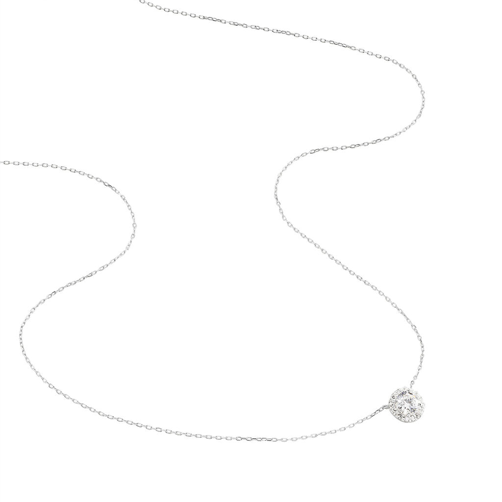 Collier Eurycide Or Blanc Oxyde De Zirconium