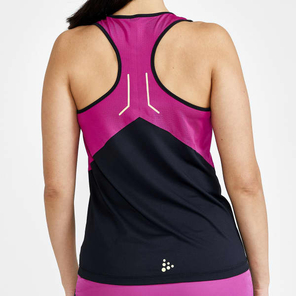 Débardeur running CRAFT PRO HYPERVENT SINGLET W BLACK-ROXO