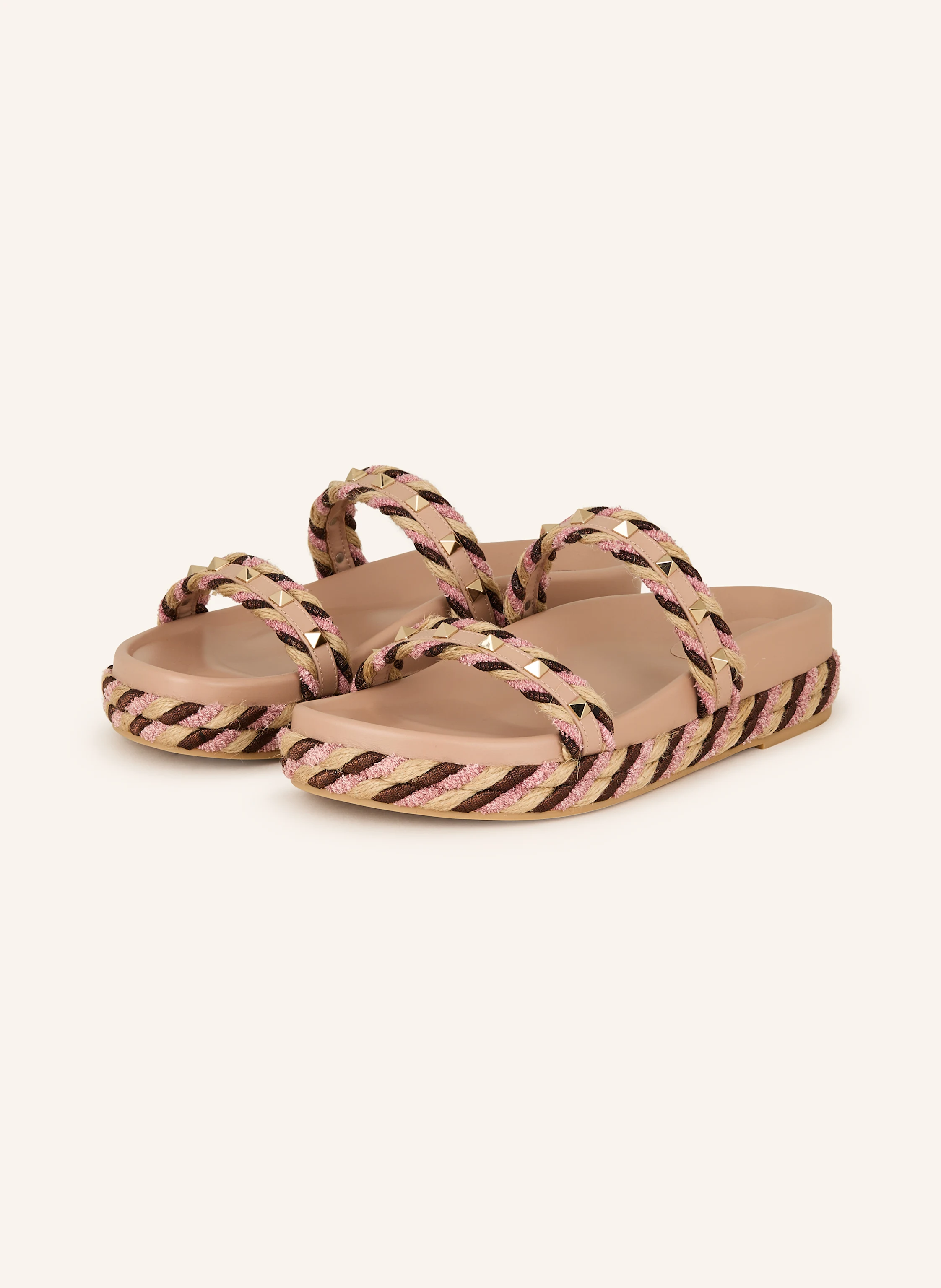 VALENTINO GARAVANI Pantoletten ROCKSTUD mit Nieten und Glitzergarn