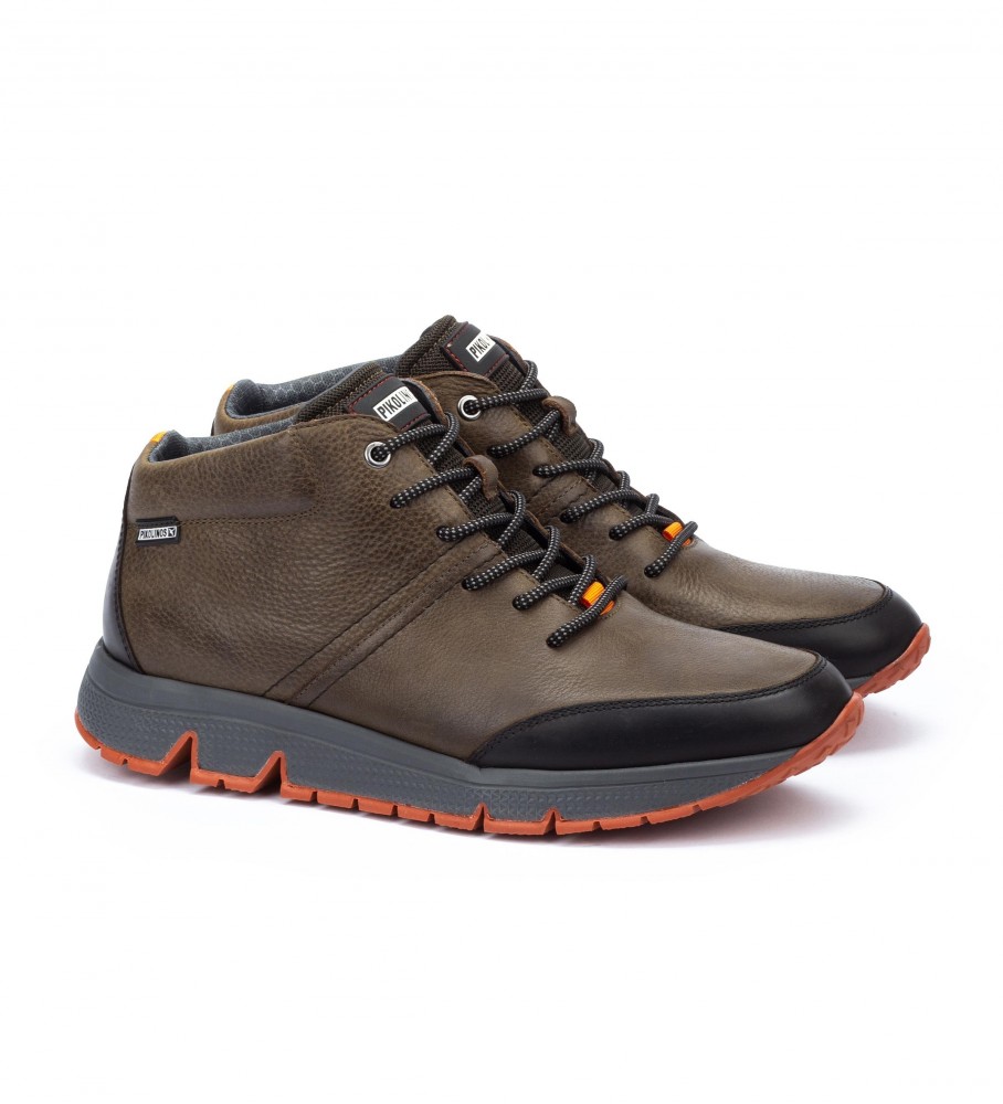 Botas esportivas de couro Pikolinos Ferrol M9U-8069Noc1, cor cáqui
