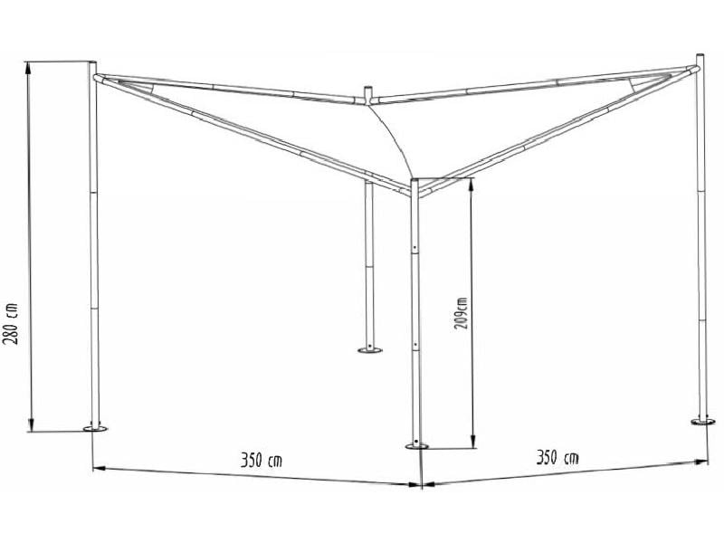 Creative Living Pavillon Odonata, Anthrazit / Sand Pavillon mit UV Schutz
