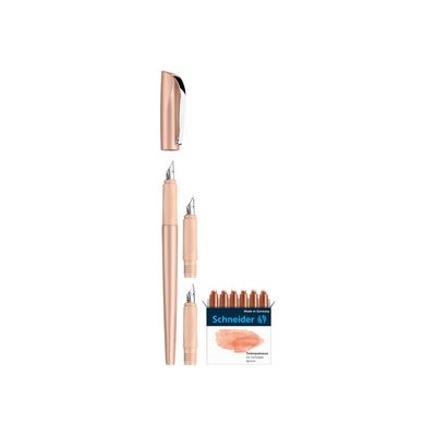 Schneider Callissima - Coffret cadeau avec stylo et différentes plumes - abricot