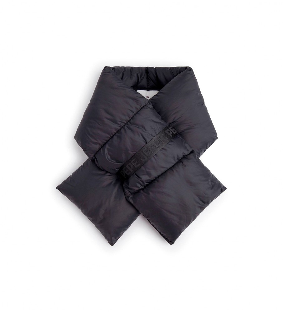 Cachecol acolchoado preto da Pepe Jeans