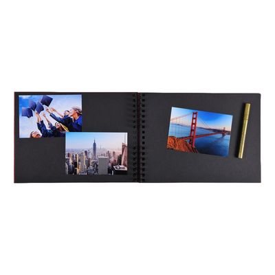 Exacompta Life - Album photo à spîrales 32 x 22 cm - 50 pages noires - rouge