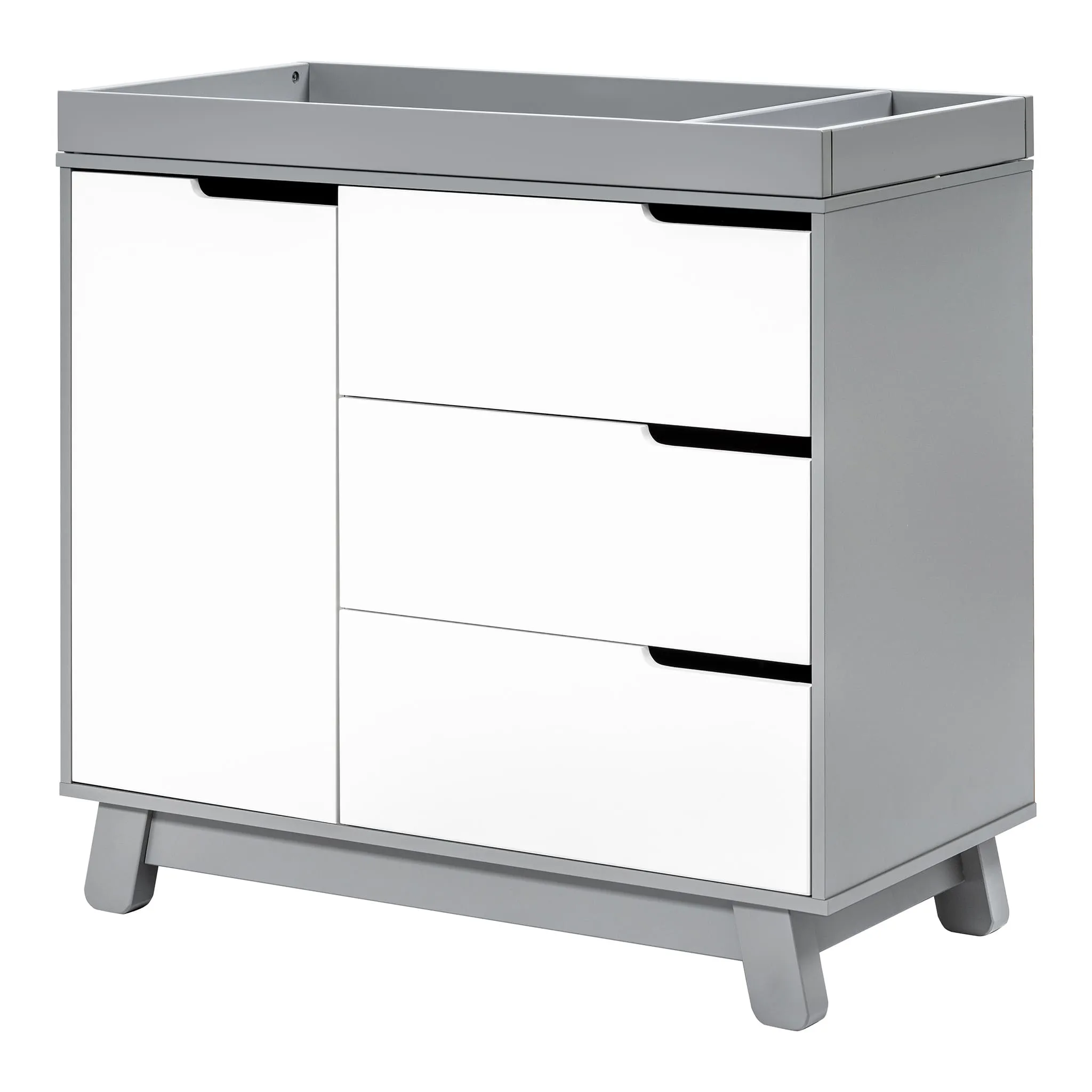 Babyletto Meuble à Langer à 3 Tiroirs Hudson avec Plateau Amovible - Gris  Blanc