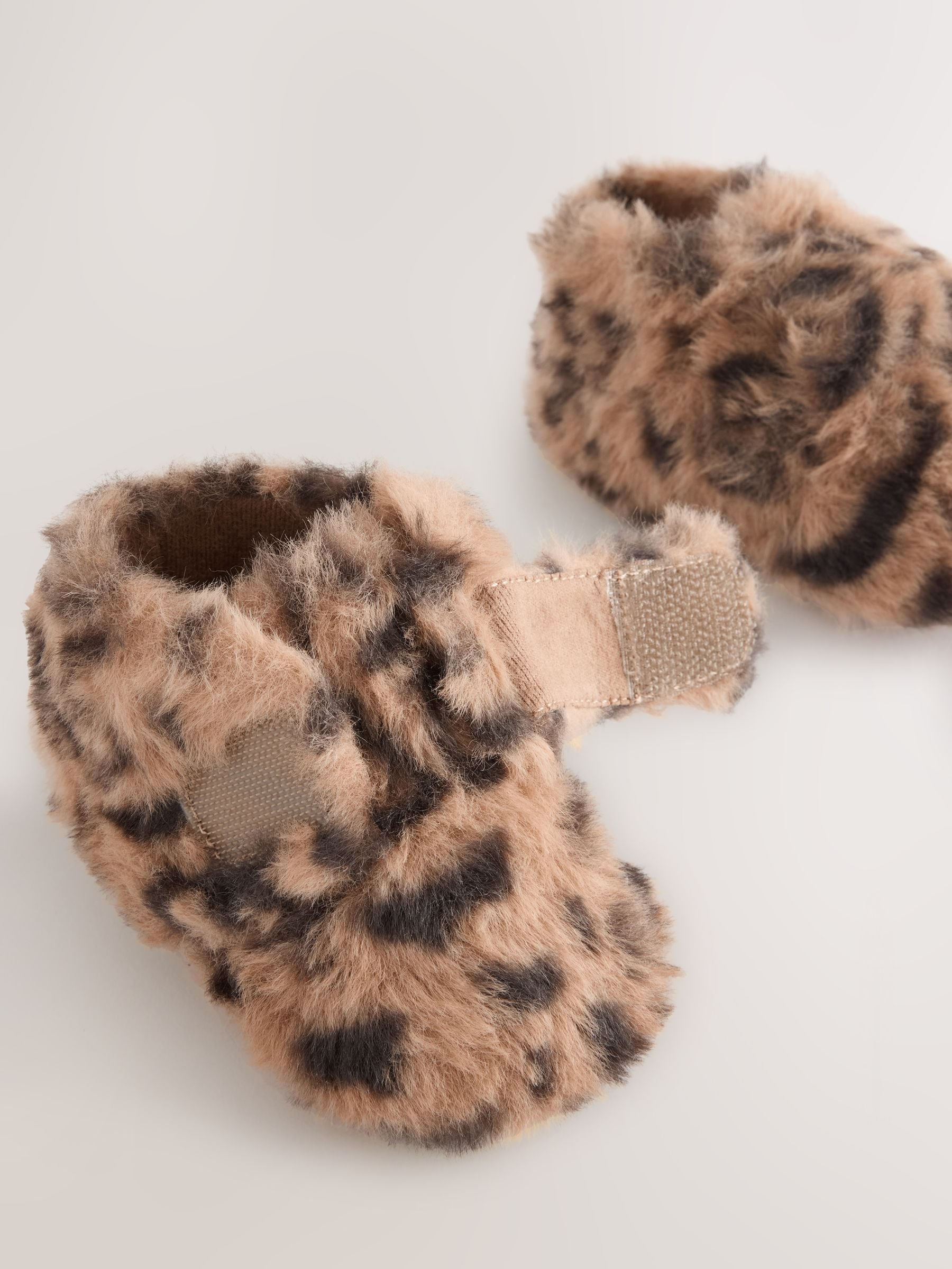Animal Bruin met dierenprint - Baby Cosy Boots met Klittenbandsluiting (0-18maanden)