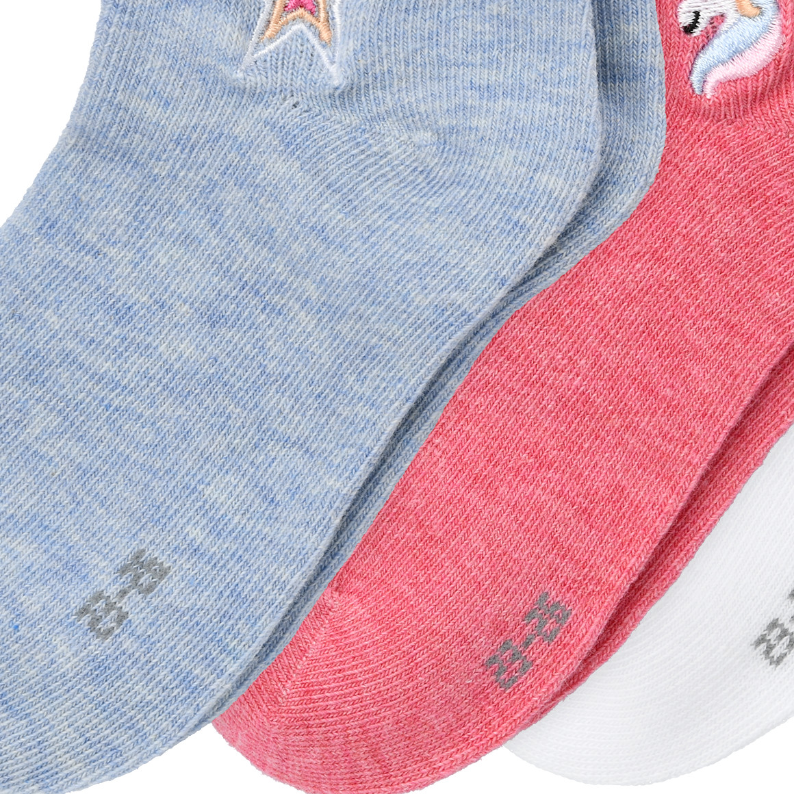 Topolino 3 Paar Mädchen Sneacker-Socken im Set beere / weiss / hellblau