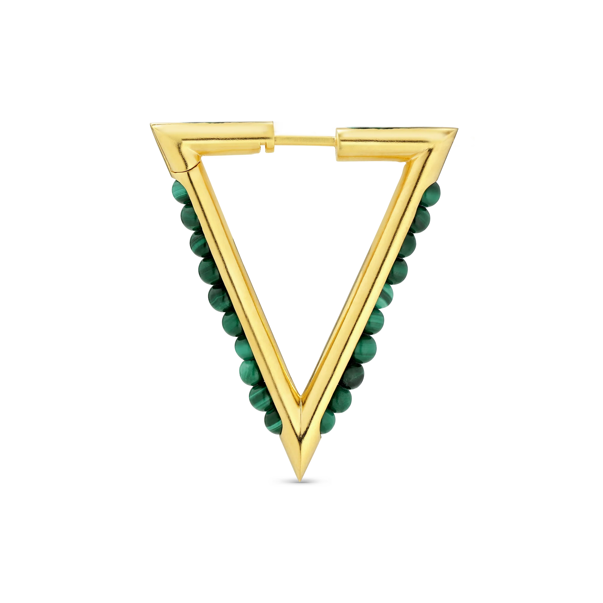Jane Kønig  Bermuda Malachite ørering - forgyldt