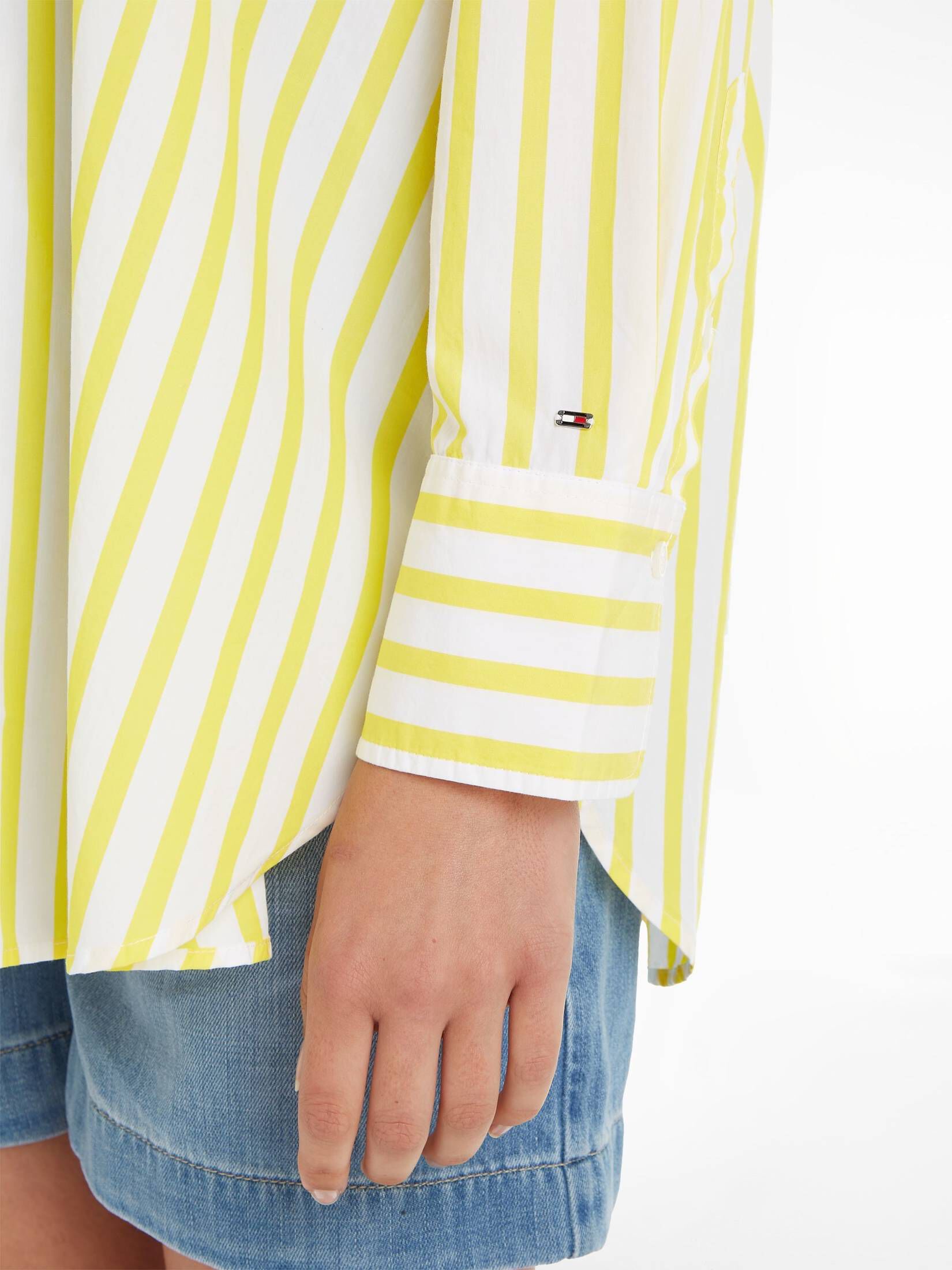 Tommy Hilfiger| Damen Hemdbluse STRIPED ICON OVERSIZED SHIRT aus Bio-Baumwolle
