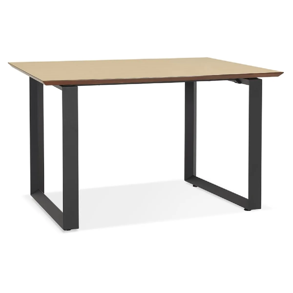 Alterego Bureau GIMINI bois naturel/métal noir - 130x70 cm
