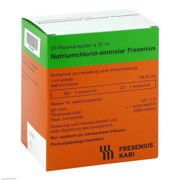 Kochsalzlösung Fres.5,85% Plastik Infusionslösung -Konzentrat, 20X20 ml