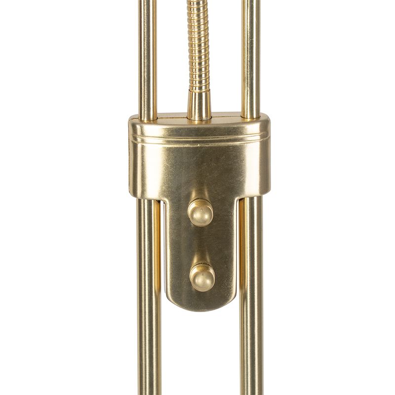 Moderne vloerlamp messing met leeslamp incl. LED dim to warm - Diva
