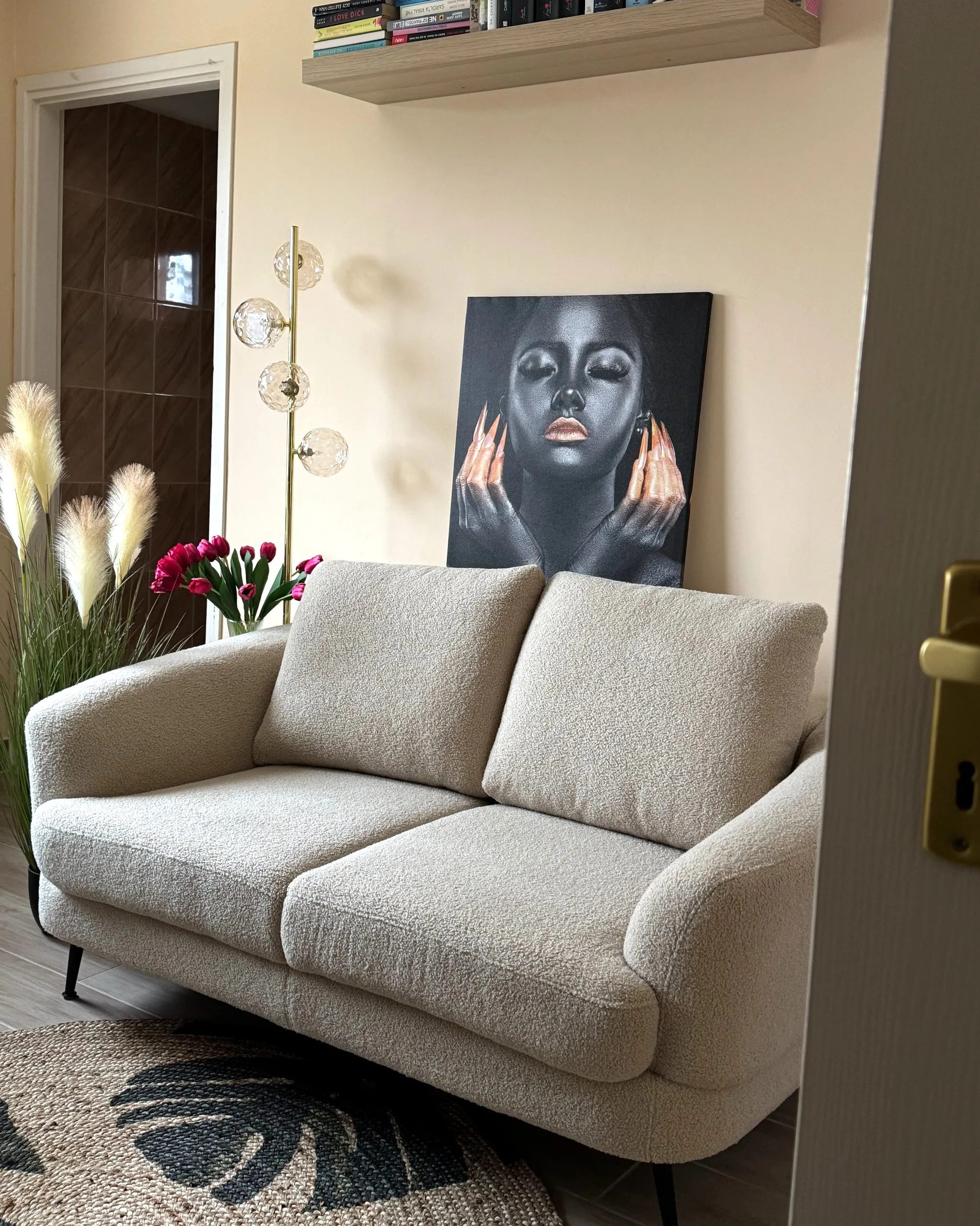Bank 2-zits KJAER Bouclé Lichtbeige