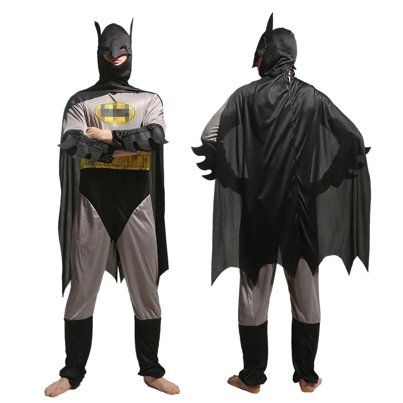 (170-190cm) Fasnachts Erwachsenen Kostüm Fledermausmann Overall Verkleidung für Motto Partys / Halloween - Schwarz