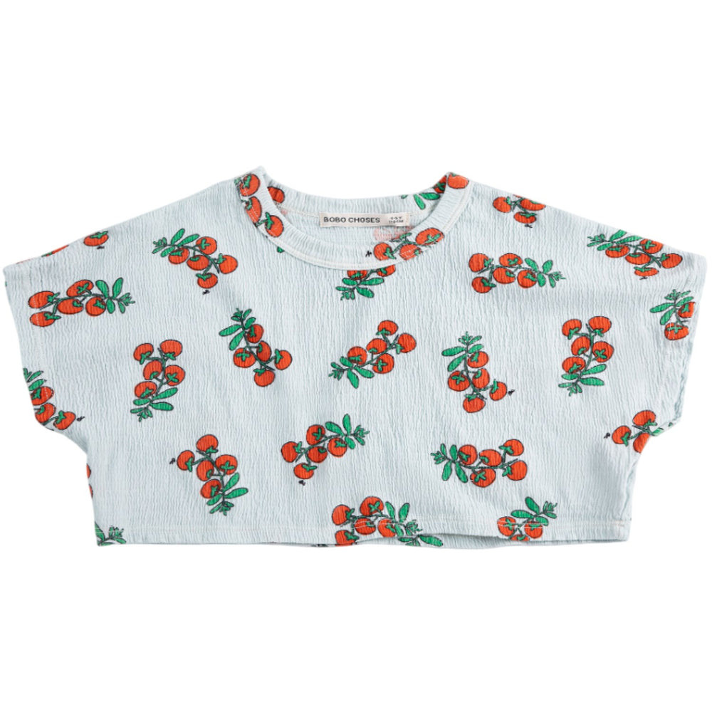Køb Bobo Choses Light Blue Juicy Tomatoes All Over Cropped T-Shirt