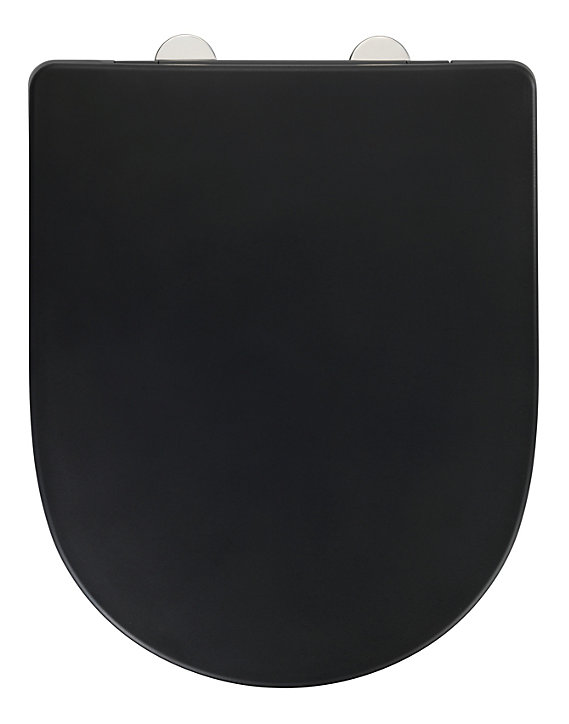 Abattant WC déclipsable noir avec frein de chute Exclusive
