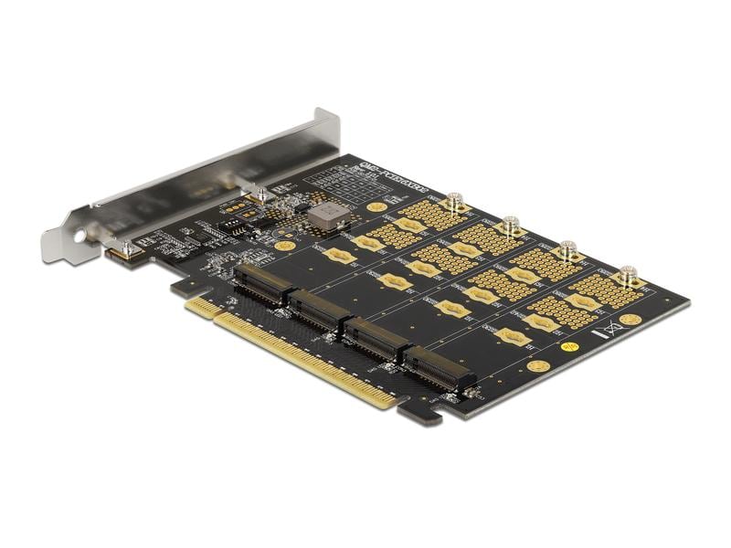 Delock Host Bus Adapter PCI-E-x16, 4x M.2 Key-M. NVME Bifur Delock PCI Express x16 Karte zu 4 x intern NVMe M.2 Key M – Benötigt Mainboard mit Bifurcation Unterstützung