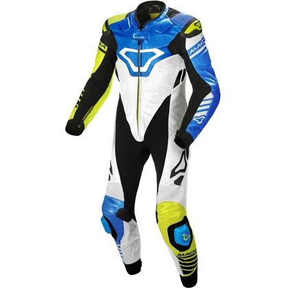 Combinaison Macna TRACKTIX 1 PIECE - Blanc / Jaune