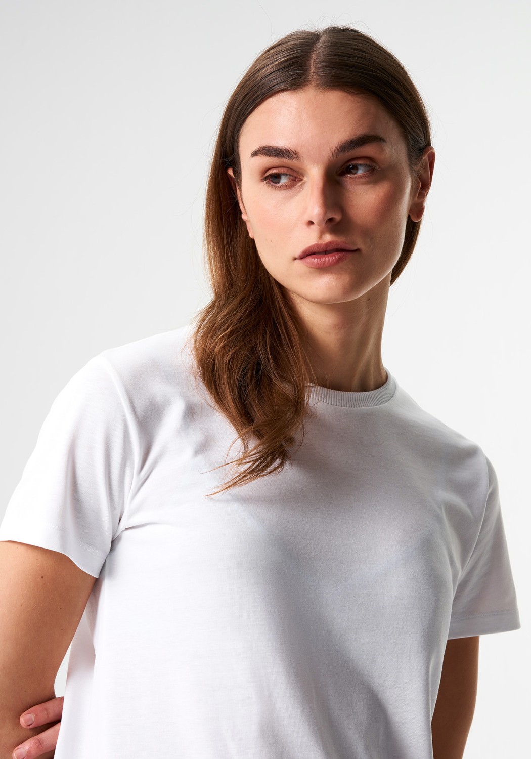 Pinqponq T-Shirt Tencel™ Tone Wooden White