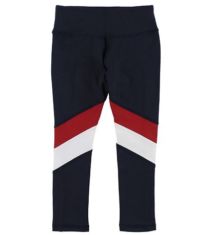 Tommy Hilfiger Leggings - Navy m. R?d/Hvid