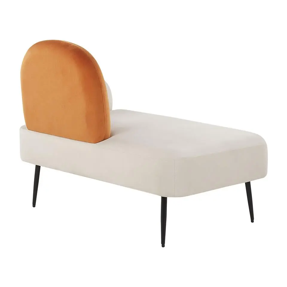 ARCEY - Chaise longue - Wit/Oranje - Fluweel