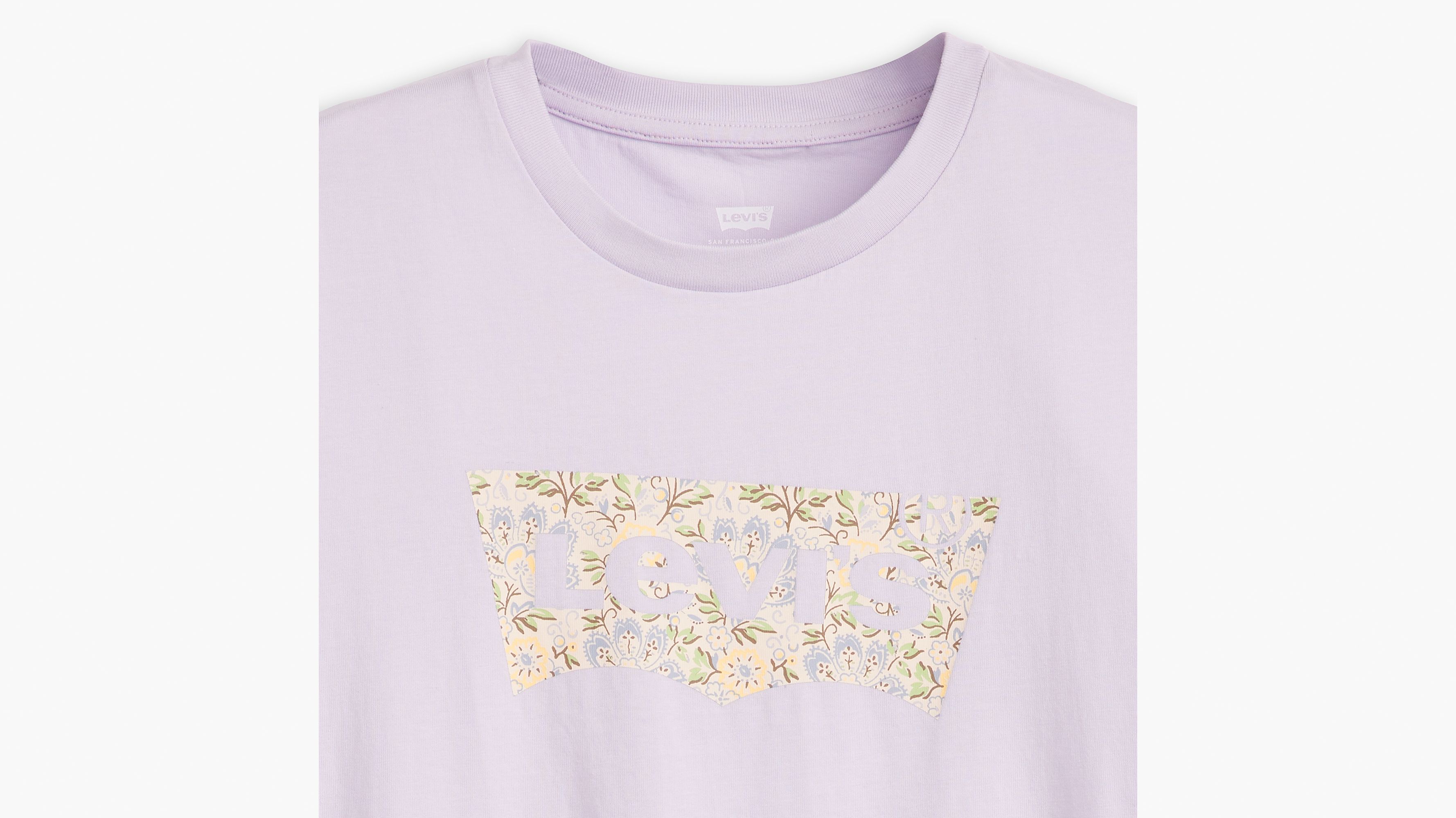 T-shirt Perfect - Janeesah Floral Bw Fill Lavender Blue - Bleu