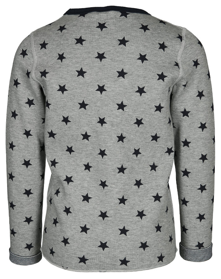 Langarmshirt NAVY STARS mit Logo in grau melange
