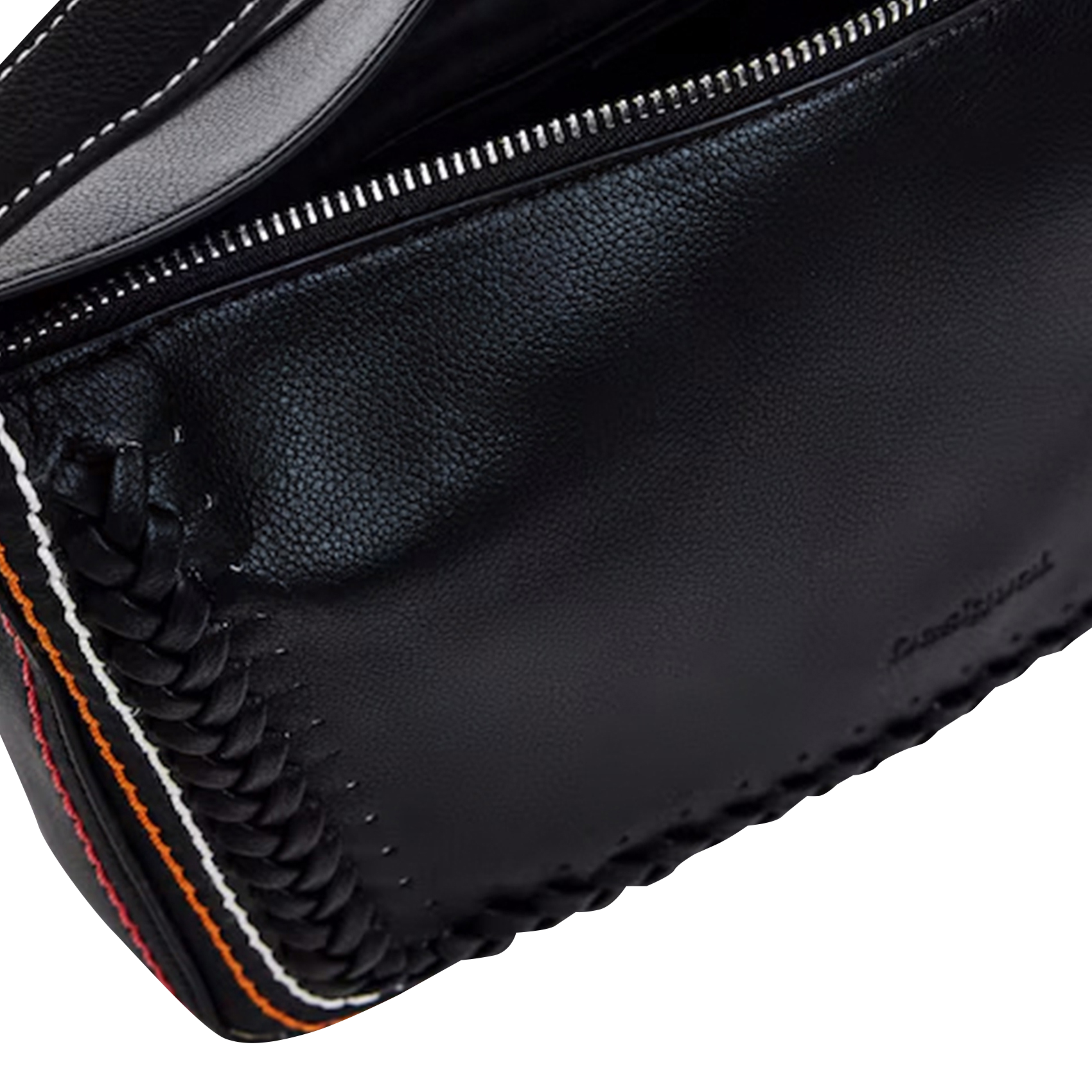 Sac bandoulière avec surpiqûres | Noir