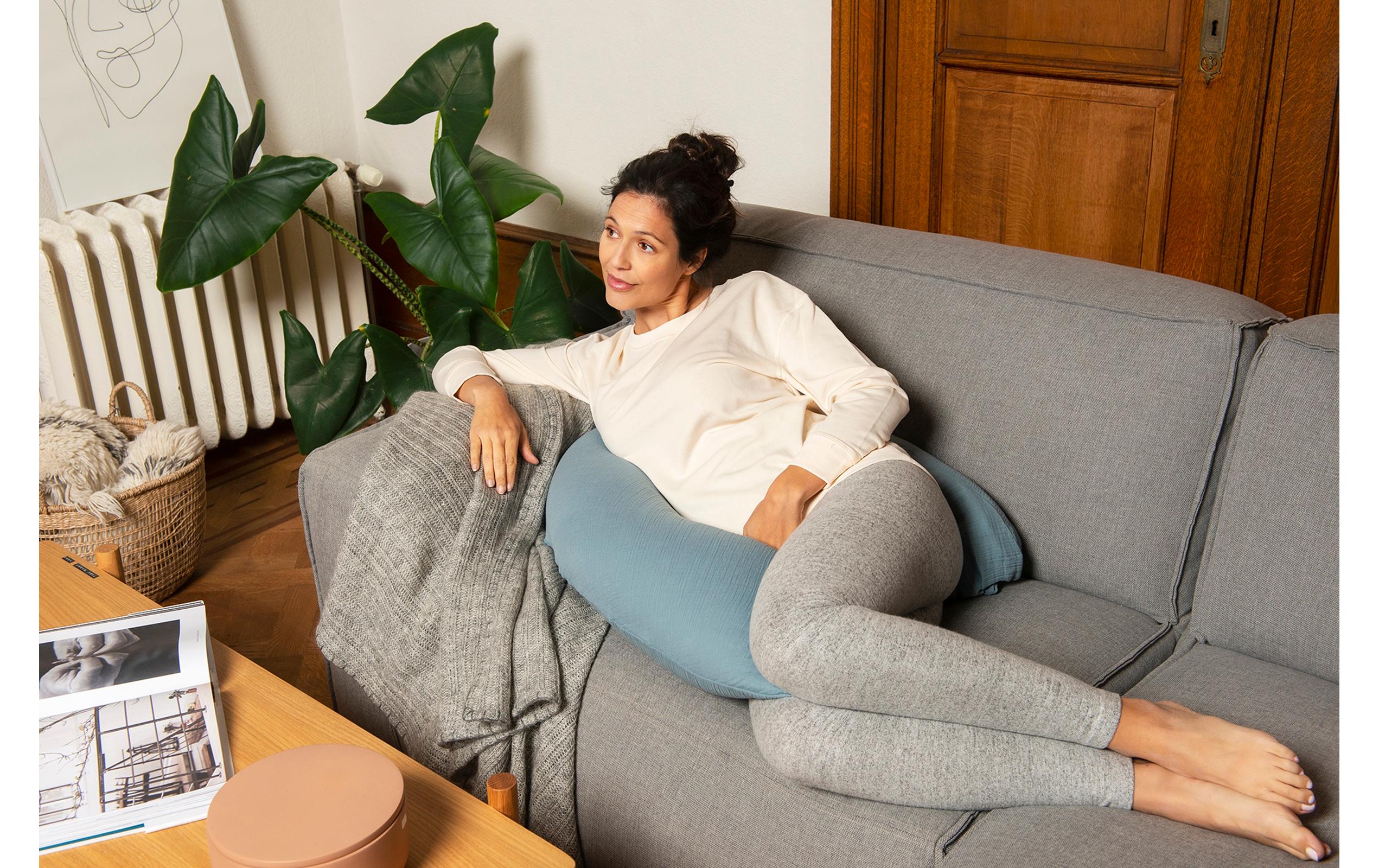 Stillkissen Comfy Big BlauGrosses Multifunktionskissen mit abnehmbarem Bezug