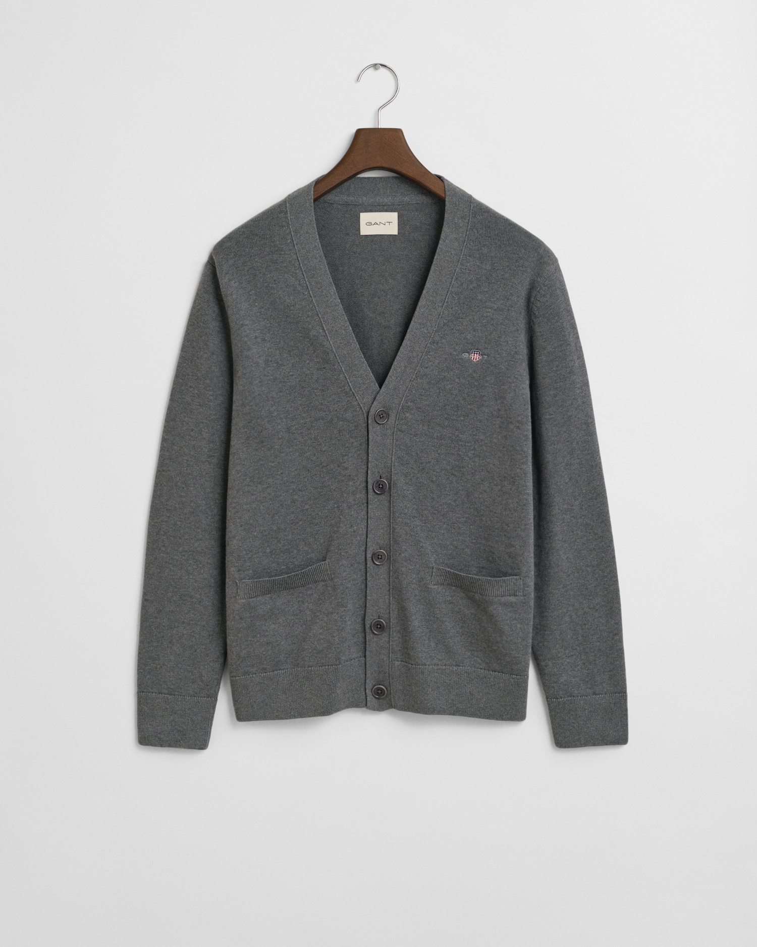 Gant Strickjacke »CASUAL COTTON«, V-Ausschnitt, regular fit, Taschen