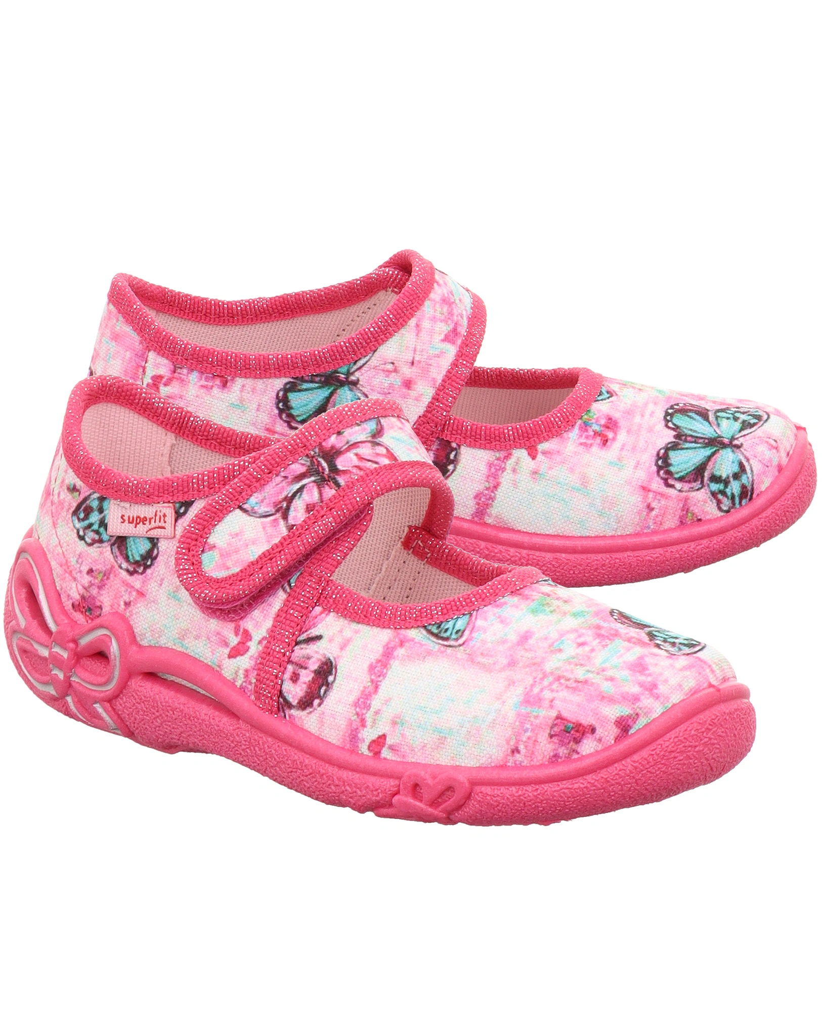 Klett-Spangenhausschuhe BELINDA - SCHMETTERLING in pink