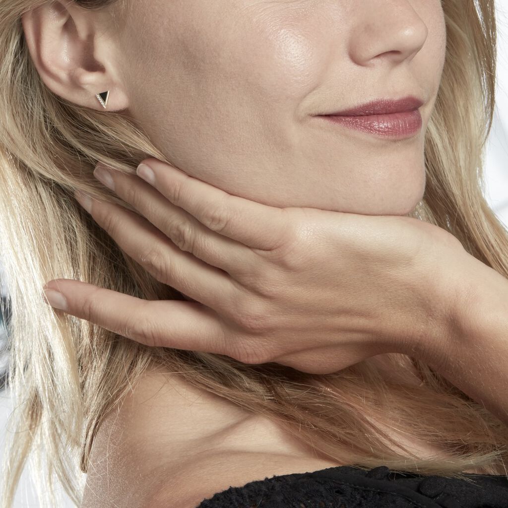 Boucles D'oreilles Puces Seymour Or Jaune Oxyde De Zirconium