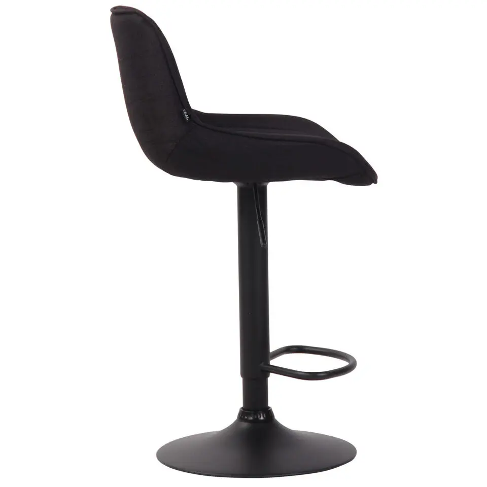CLP Barkruk Lentini zwart Frame - Stof - zwart