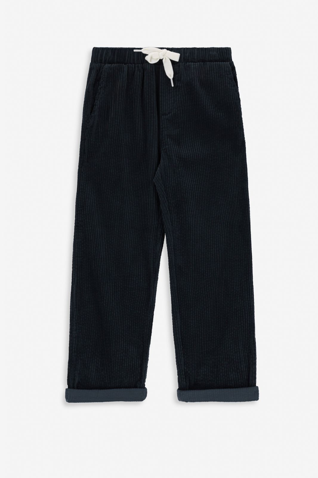 Donkergrijze corduroy pull on broek