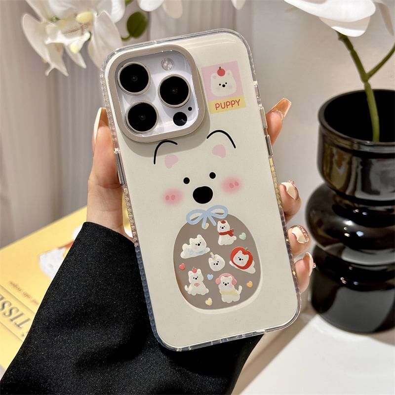 Fonekase - Hond Gespiegeld Telefoonhoesje / Bandje / Set - Apple iPhone 16 Pro Max / 16 Pro / 16 Plus / 16 / 15 Pro Max / 15 Pro / 15 Plus / 15 / 14 Pro Max / 14 Pro / 14 Plus / 14 / SE / 13 Pro Max / 13 Pro / 13