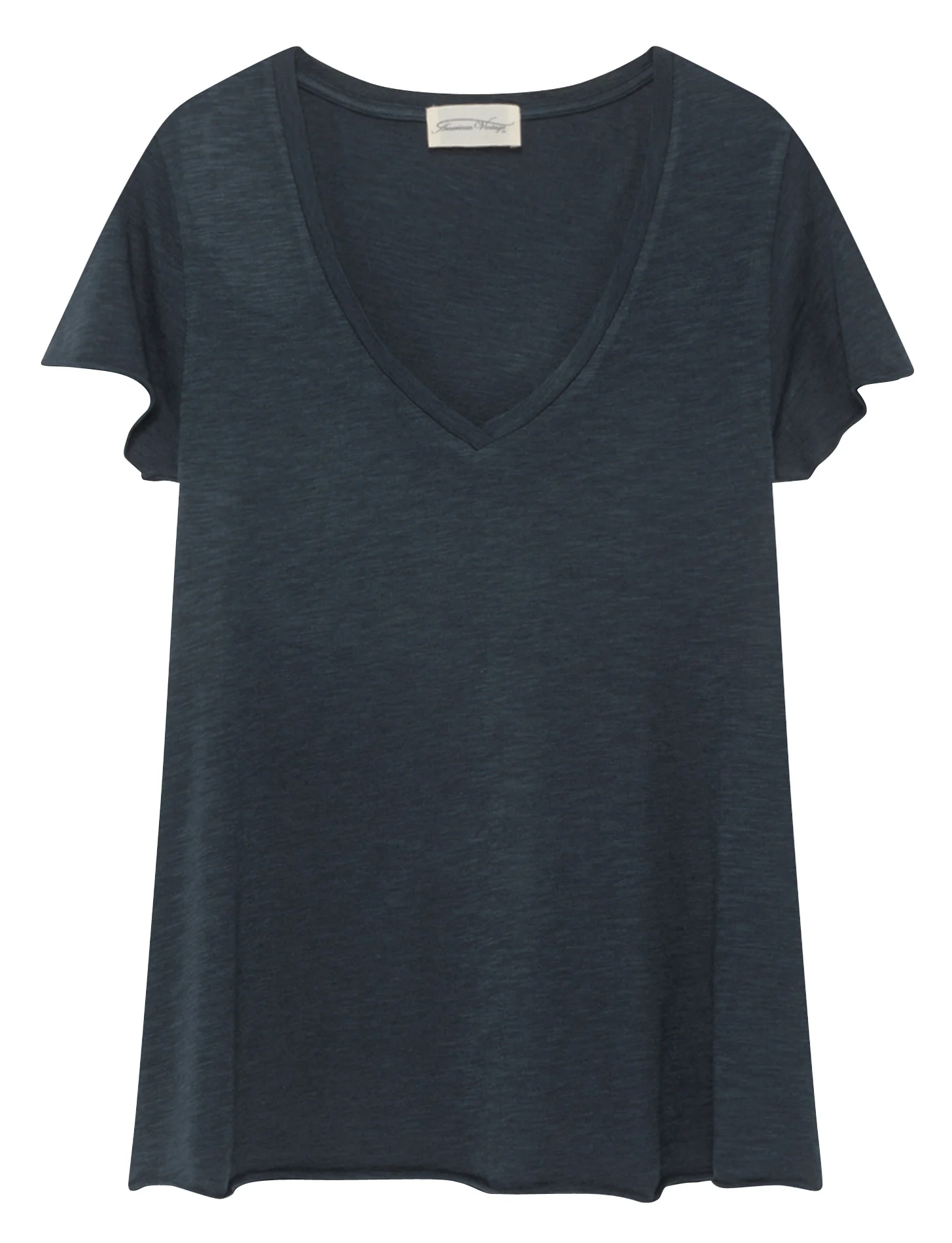 JACKSONVILLE - Tee-shirt col V en coton mélangé | Bleu