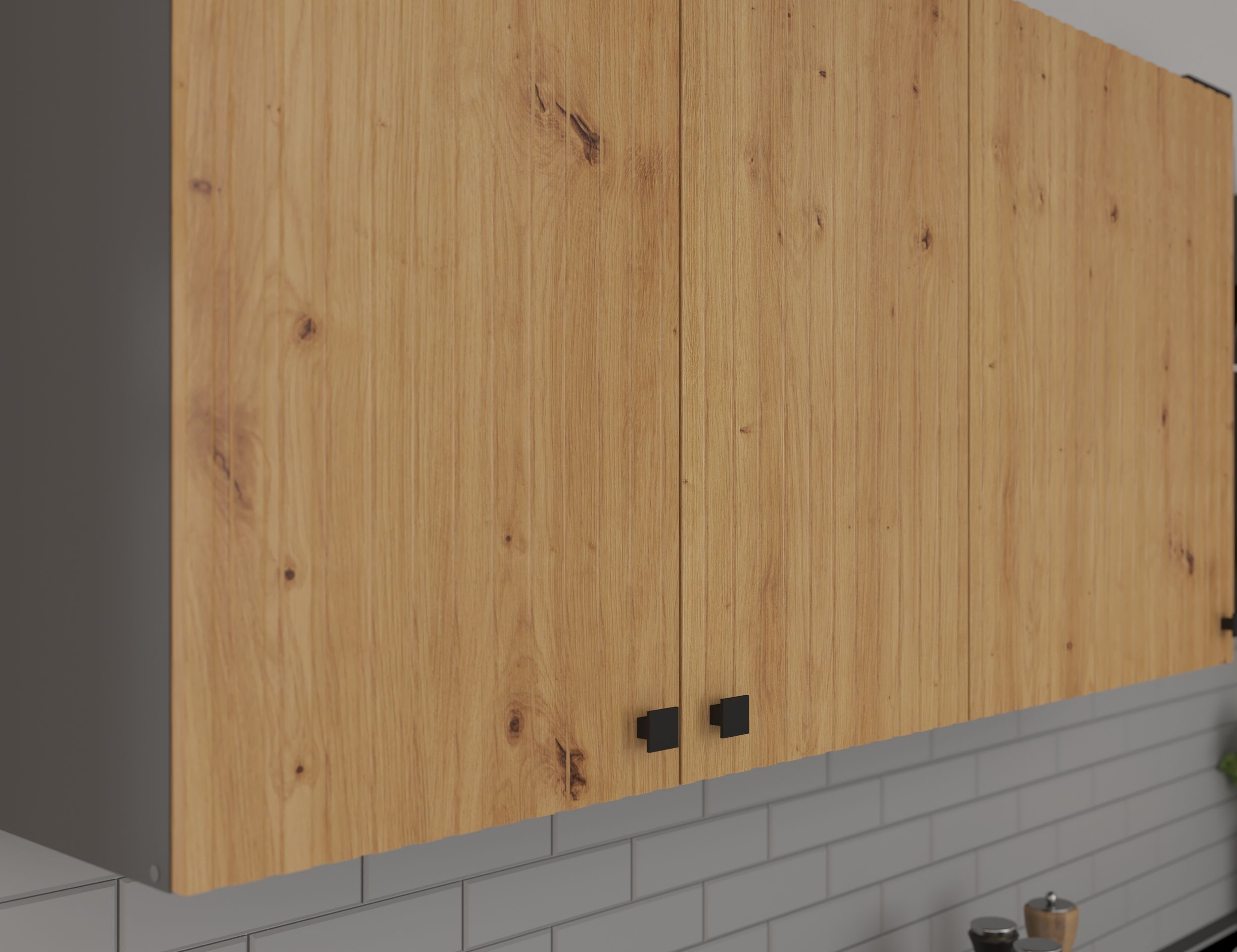 Küche NESSA & AVA 220+120 cm Anthrazit Eiche Artisan Küchenzeile Küchenblock