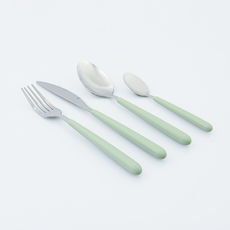 Ménagère 24 pièces 'Barbara' en inox vert