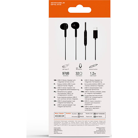 Vivanco Smart Pro USB-C in-ear høretelefoner - sort