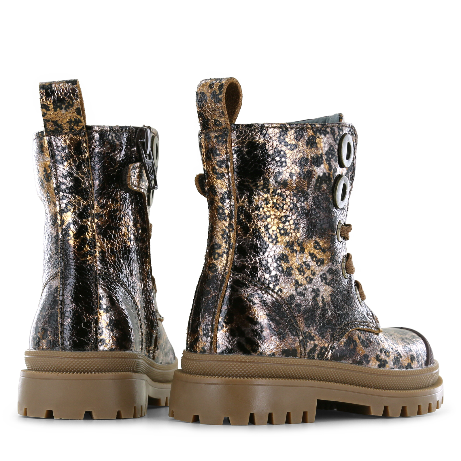 Shoesme metallic-bronzen bikerboot Leer, Metallic | Sale