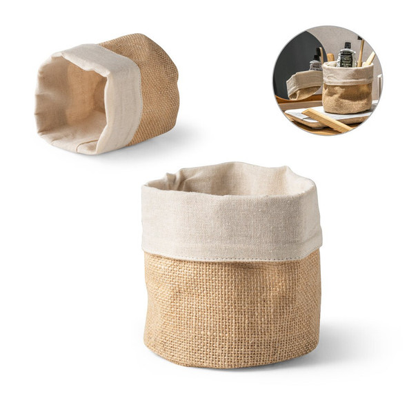 hi!dea 94574 - Sac multi-usage en coton (120g/m²) et toile de jute (260g/m²)