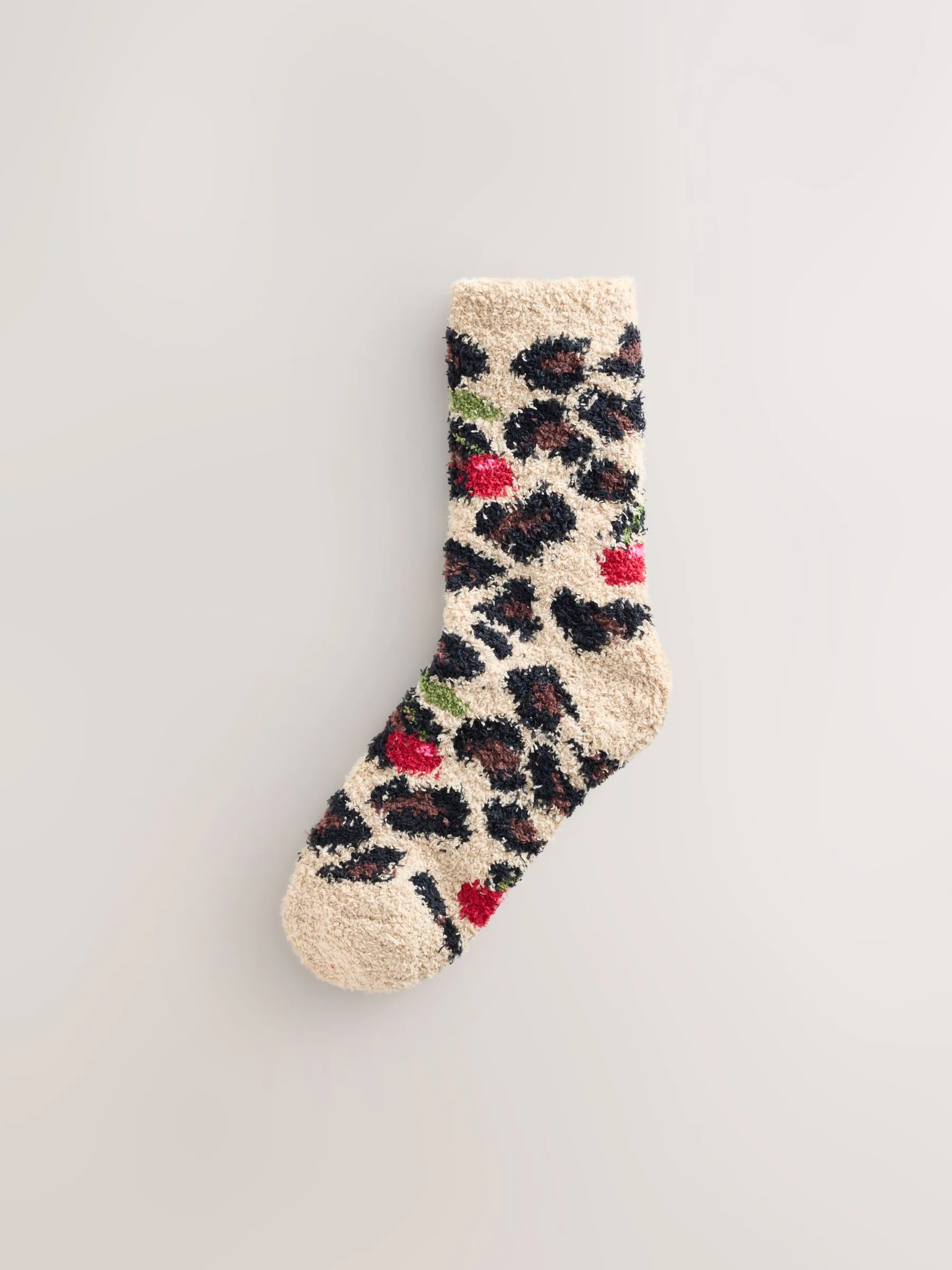 Leopard Cherries - Set van 2 paar behaaglijke enkelsokken