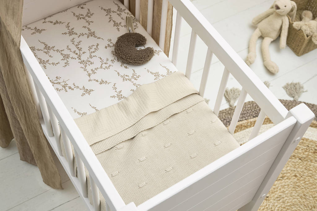 ledikantdeken Knots beige