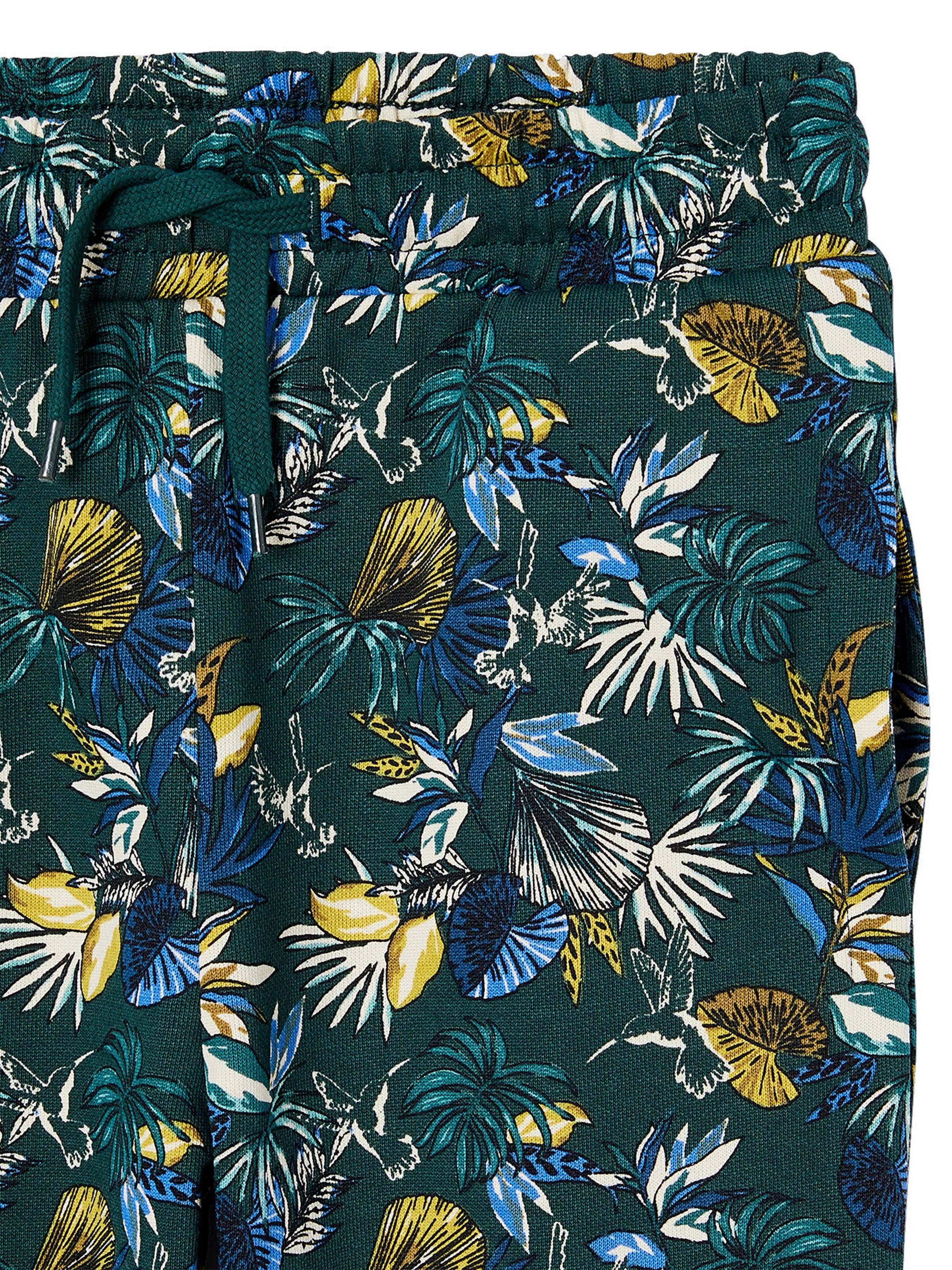 Vertbaudet Mädchen Jogginghose mit Blättermuster und Recycling-Polyester grün bedruckt