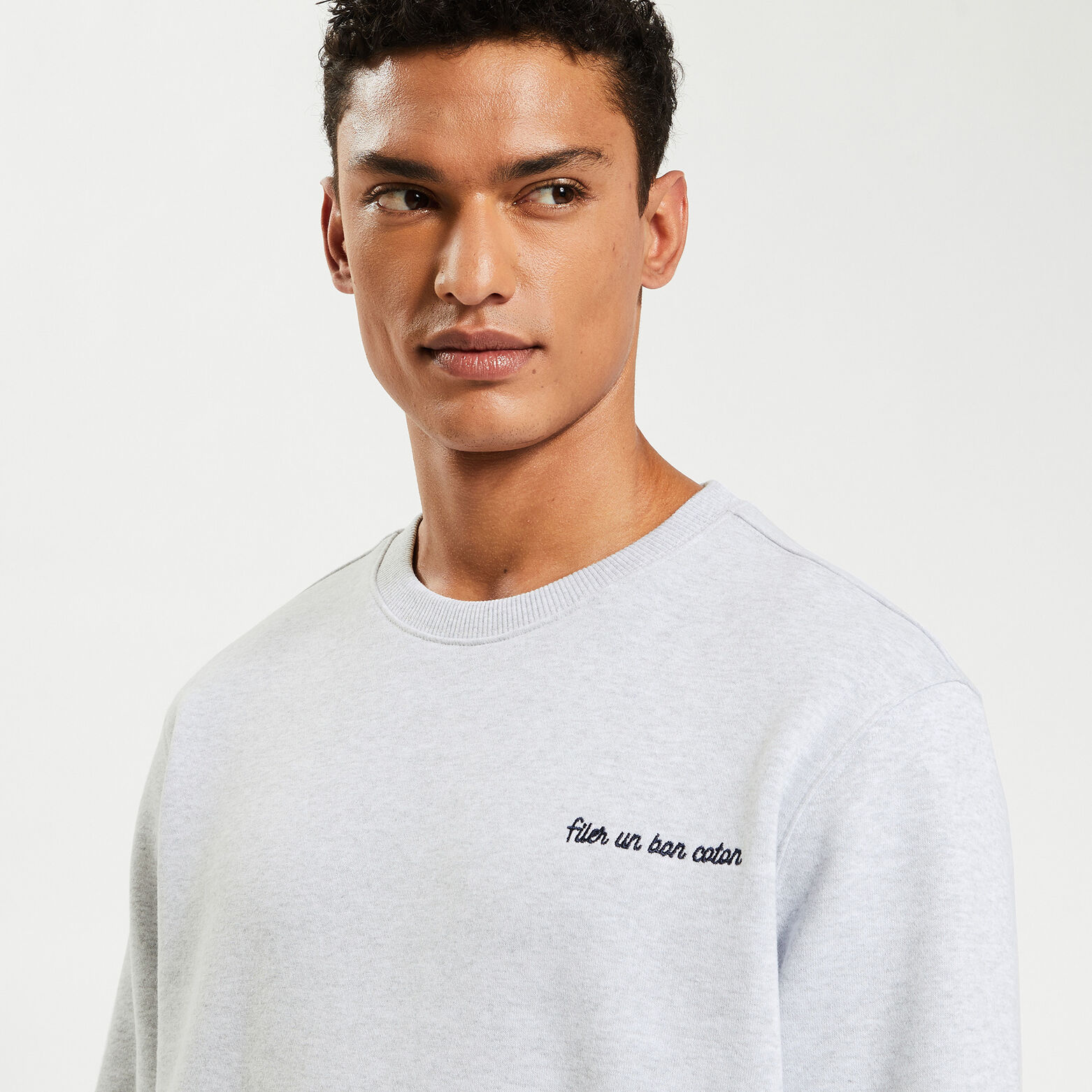 Sweat à col rond 100 % recyclé Gris clair