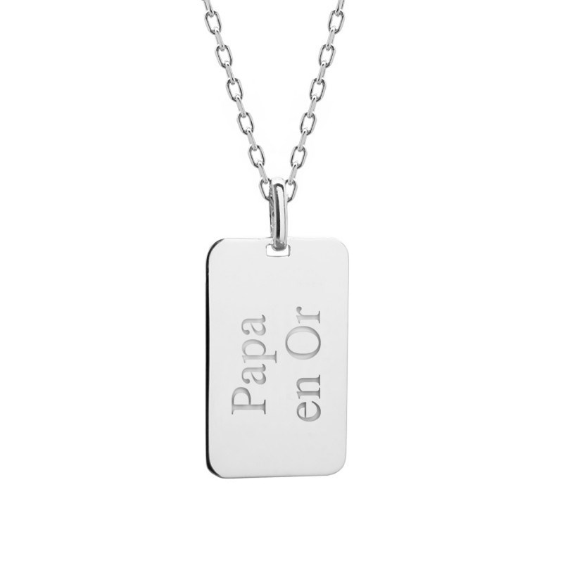 Collier argent 925 homme - gravure PAPA EN OR