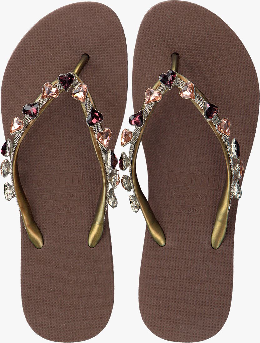 UZURII taupe uzurii teenslippers heart bronze