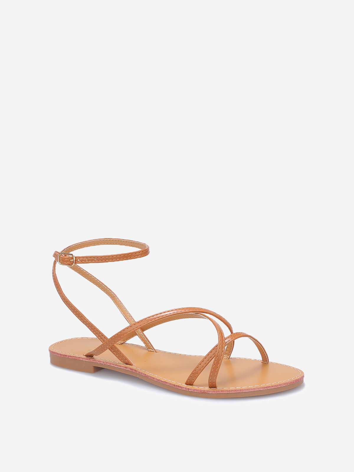 Nu-pieds à brides fines- Camel