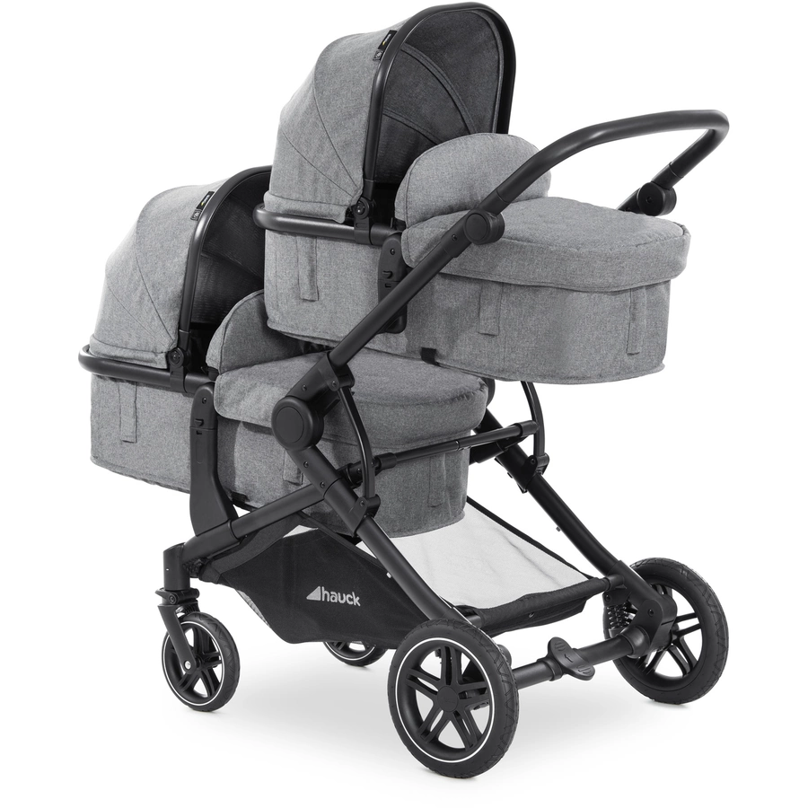 hauck Geschwisterwagen Atlantic Twin Melange Grey